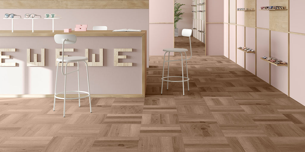 Invictus Maximus Dryback Highland Oak Parquet – Roasted – aranżacja