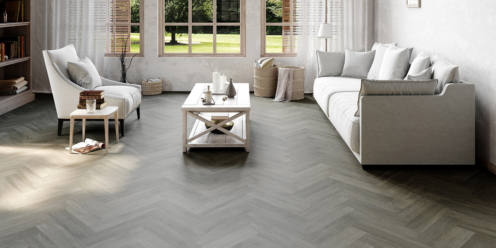 Invictus Maximus Dryback New England Oak Parquet – Misty – aranżacja